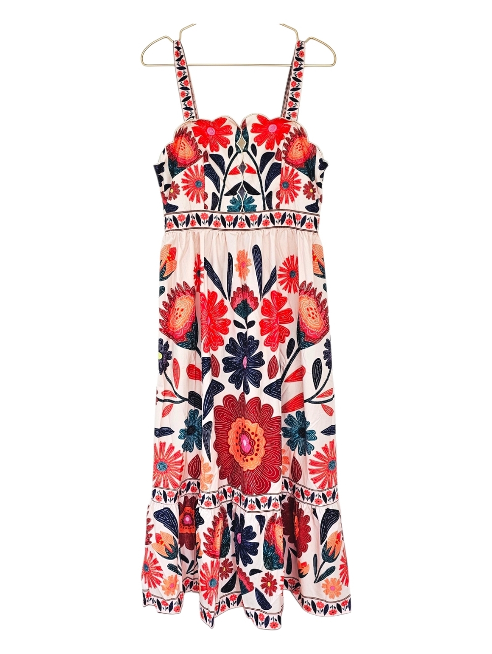 Shein Floral Boho Sleeveless Smocked Maxi Dress Large
